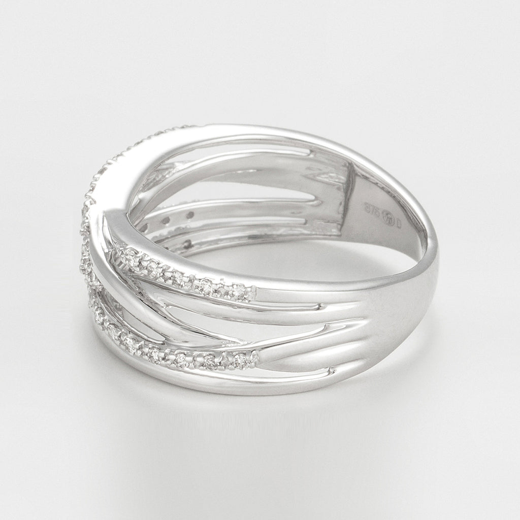 Ring “Entrelacs Eternel” Diamonds D0.18Ct/36 – White Gold