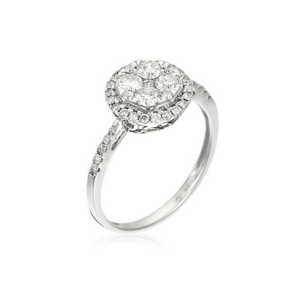 "Pompadour" Ring with 0.74Ct/41 Diamonds - 375/1000 White Gold