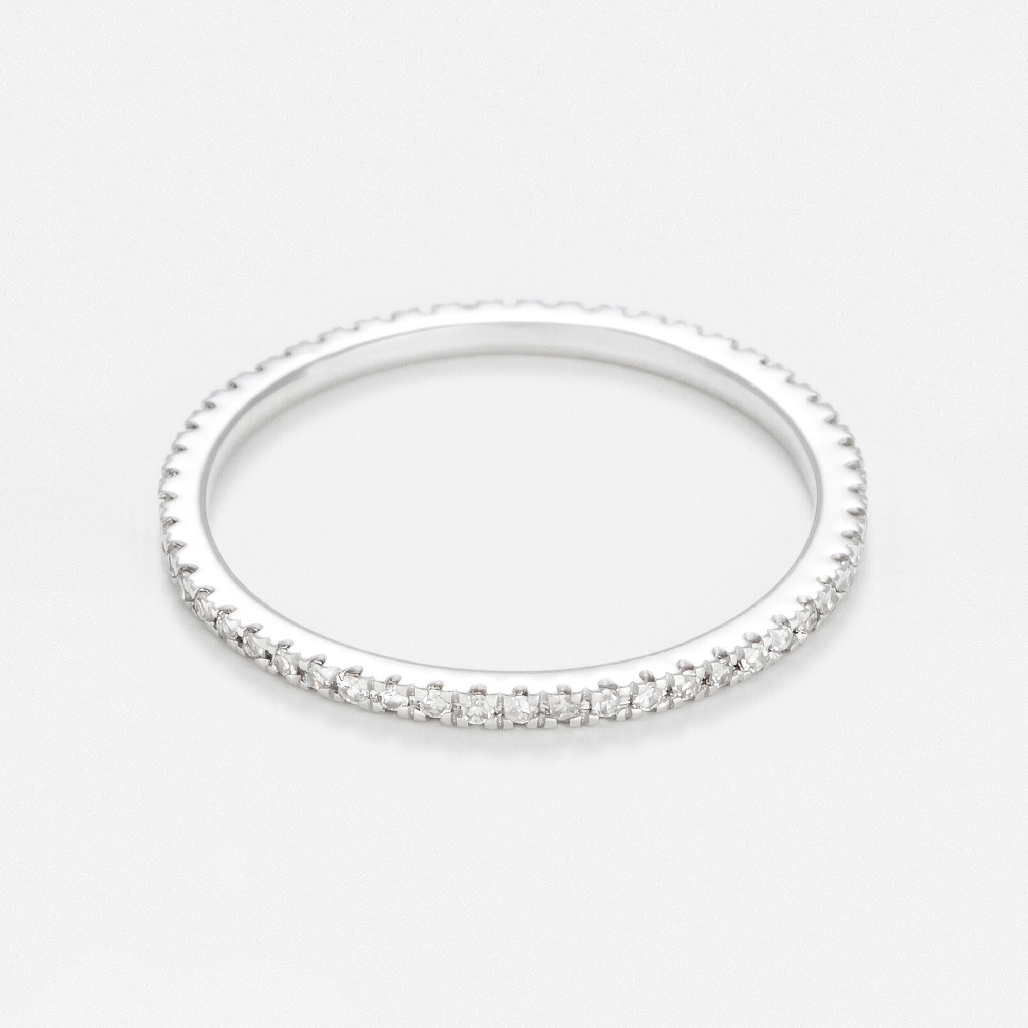 Anillo "Belle Alliance Full Tour" Diamantes 0.16Ct/54 - Oro blanco 375/1000