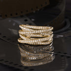 "New Entrelacs Candides" Ring, Diamonds: 0.99Ct/165 - 375/1000 Yellow Gold