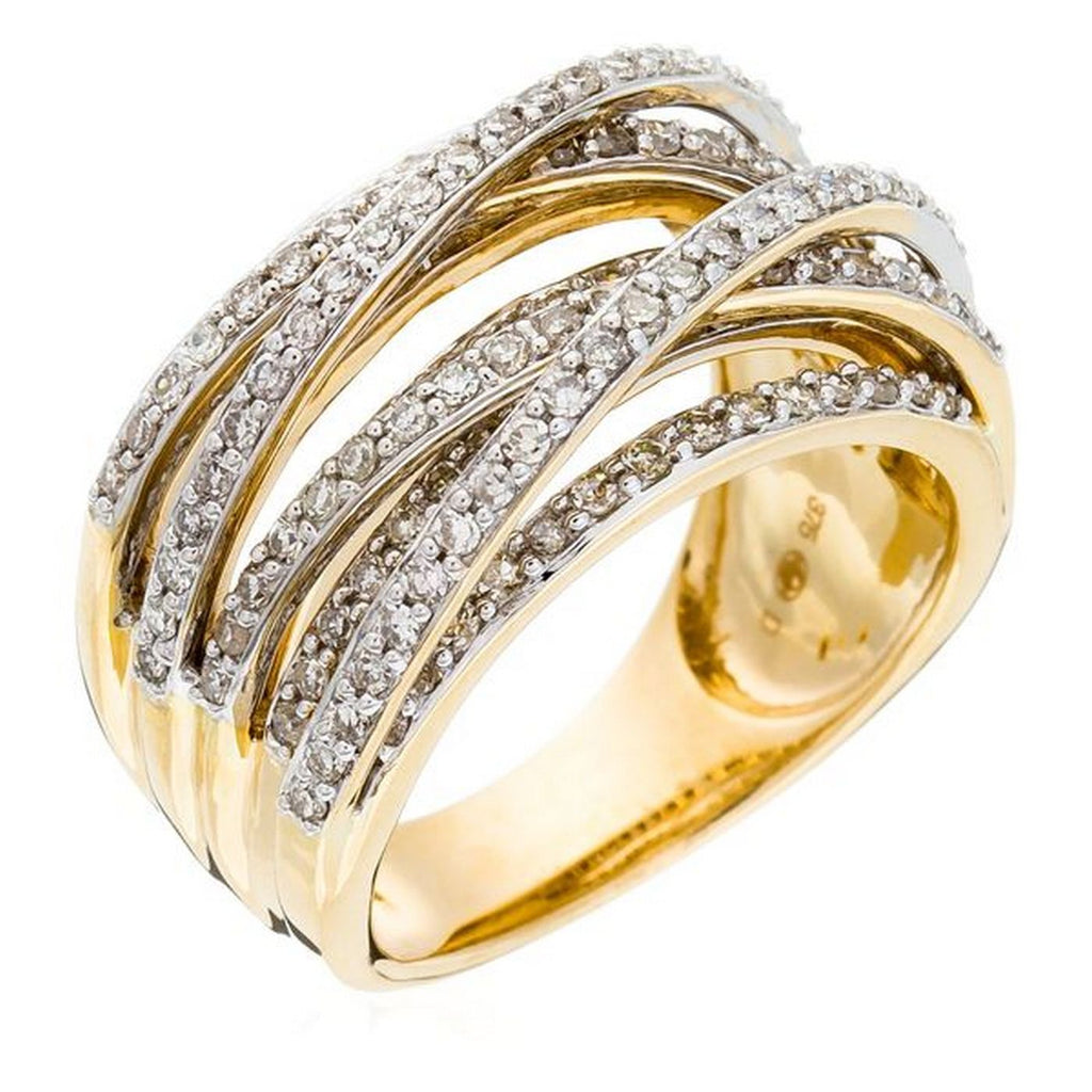 "New Entrelacs Candides" Ring, Diamonds: 0.99Ct/165 - 375/1000 Yellow Gold