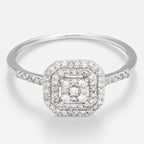 Anillo Dúo "Antiguo" D0.31Cts/84 - Oro blanco 375/1000