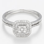 Anillo Dúo "Antiguo" D0.31Cts/84 - Oro blanco 375/1000