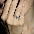 Anillo Dúo "Antiguo" D0.31Cts/84 - Oro blanco 375/1000
