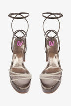 Babsy Crystal Platform Sandals - Licorice - Women