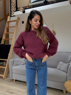 Gaia Burgundy Mohair And Wool Knit
