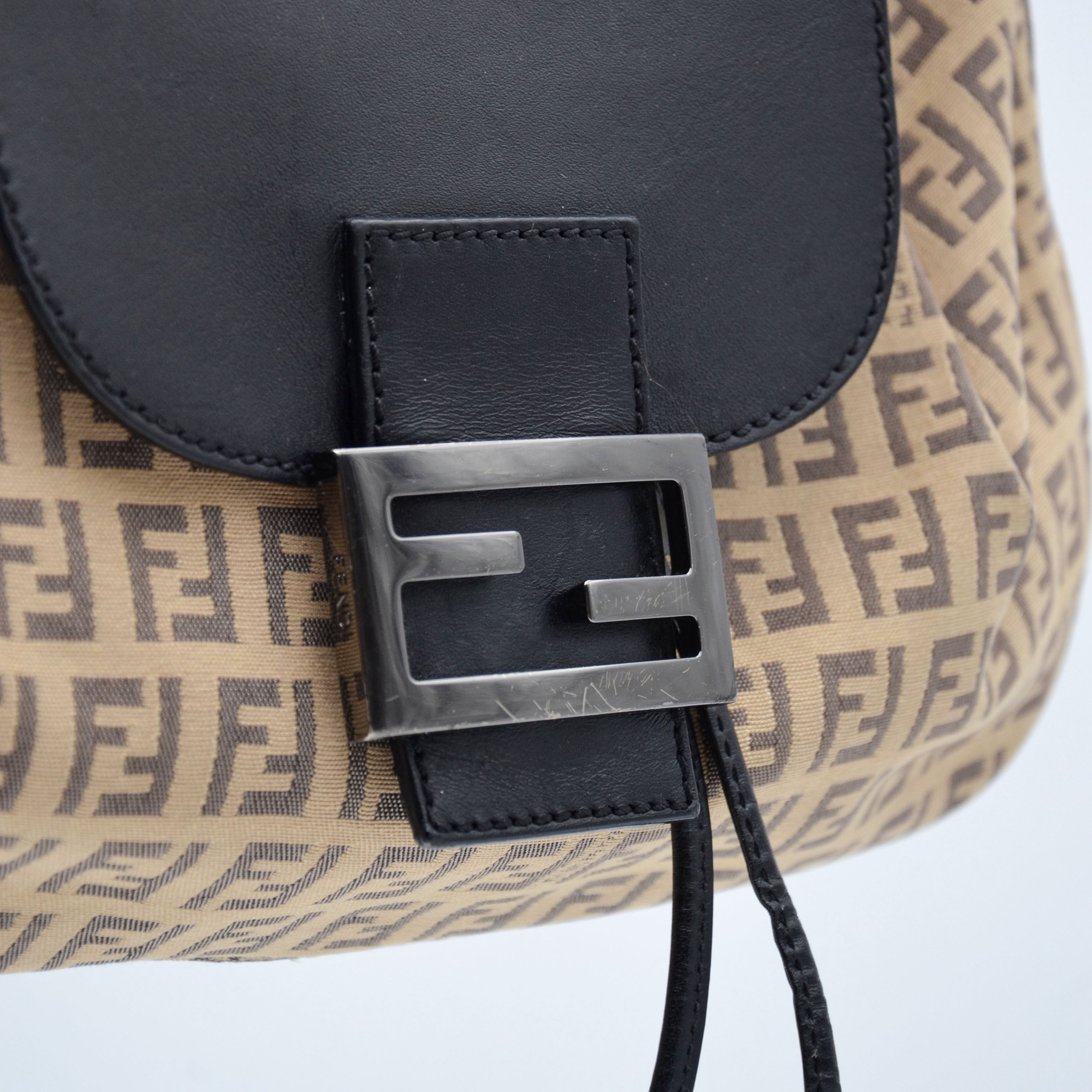 Fendi Vintage Zucchino Canvas Baguette Bag
