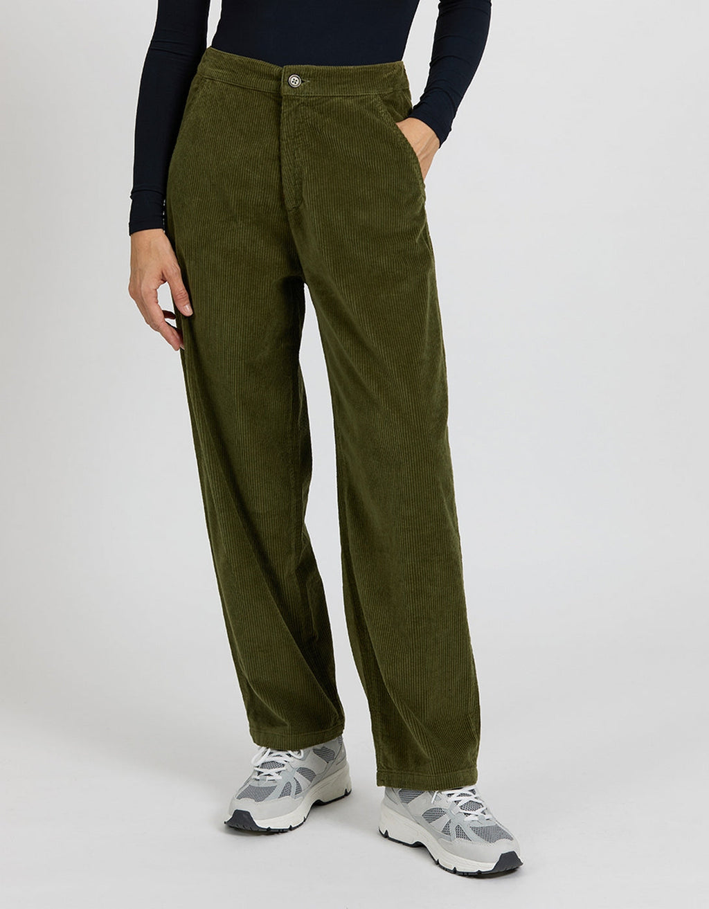 Pantalon Straight Baltimore Velvet - Kaki - Femme