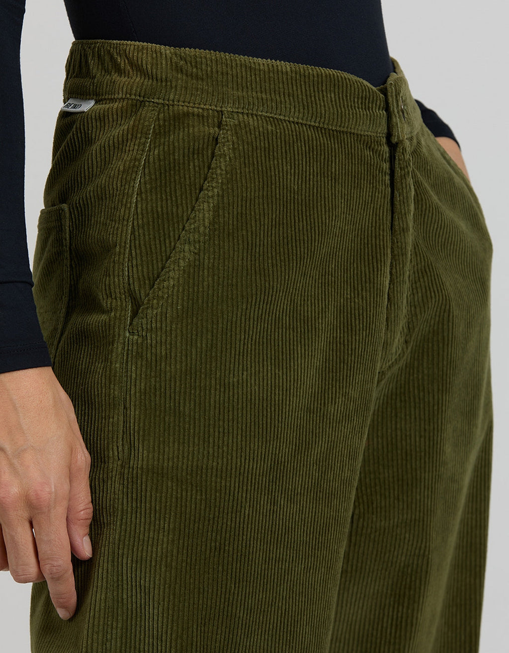 Pantalon Straight Baltimore Velvet - Kaki - Femme
