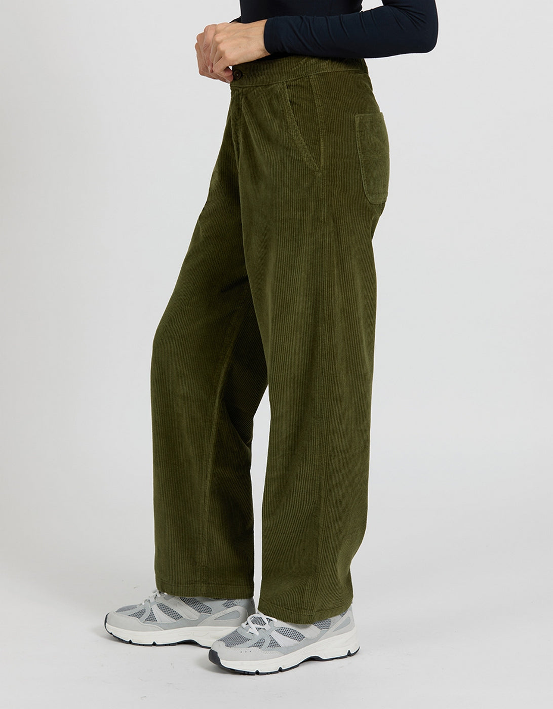 Pantalon Straight Baltimore Velvet - Kaki - Femme