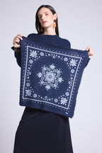 Echarpe Bandana Flower Bandana Flower En Cachemire - Bleu Marine Et Bleu Ciel - Mixte
