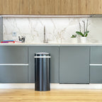 Soho - Cubo de basura automático de acero inoxidable 42L - Acero inoxidable - Negro