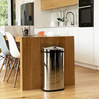 42L LARGO automatic kitchen trash can in stainless steel with strapping