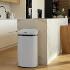 Papelera de cocina automática 58L MAJESTIC WHITE blanco gran capacidad acero inoxidable con flejes
