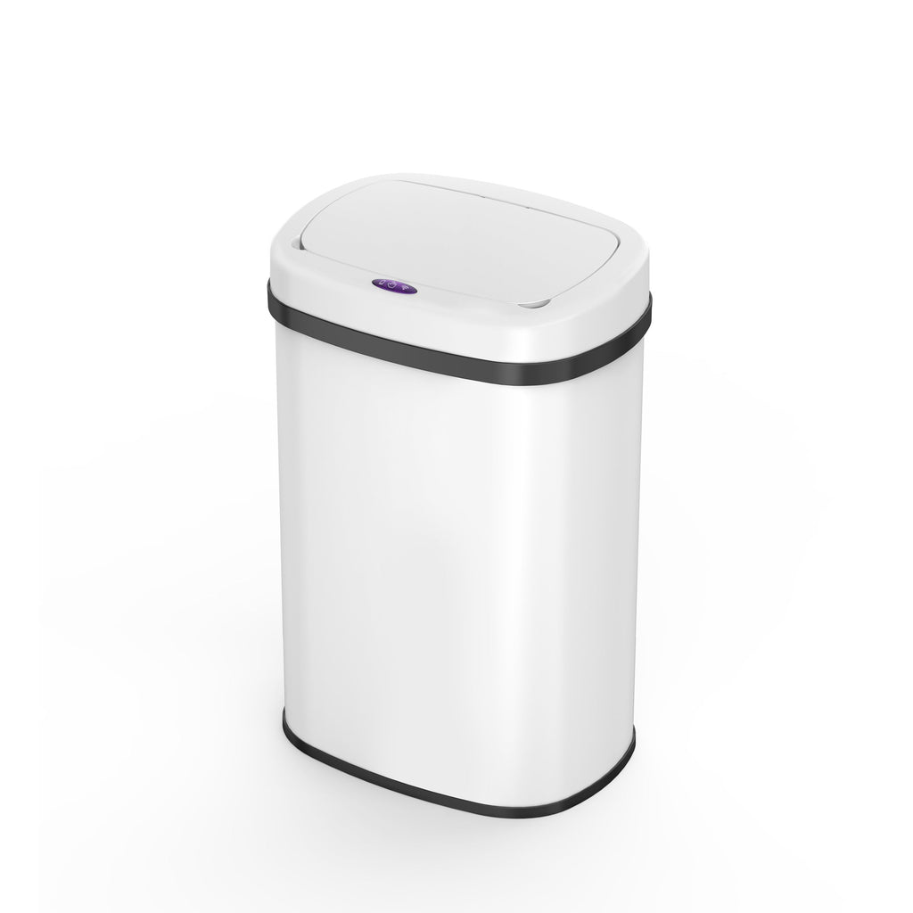 Papelera Majestic Automática de Acero Inoxidable - 58L - Blanco