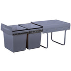 Hype - Papelera Empotrada Deslizante 36L - Gris