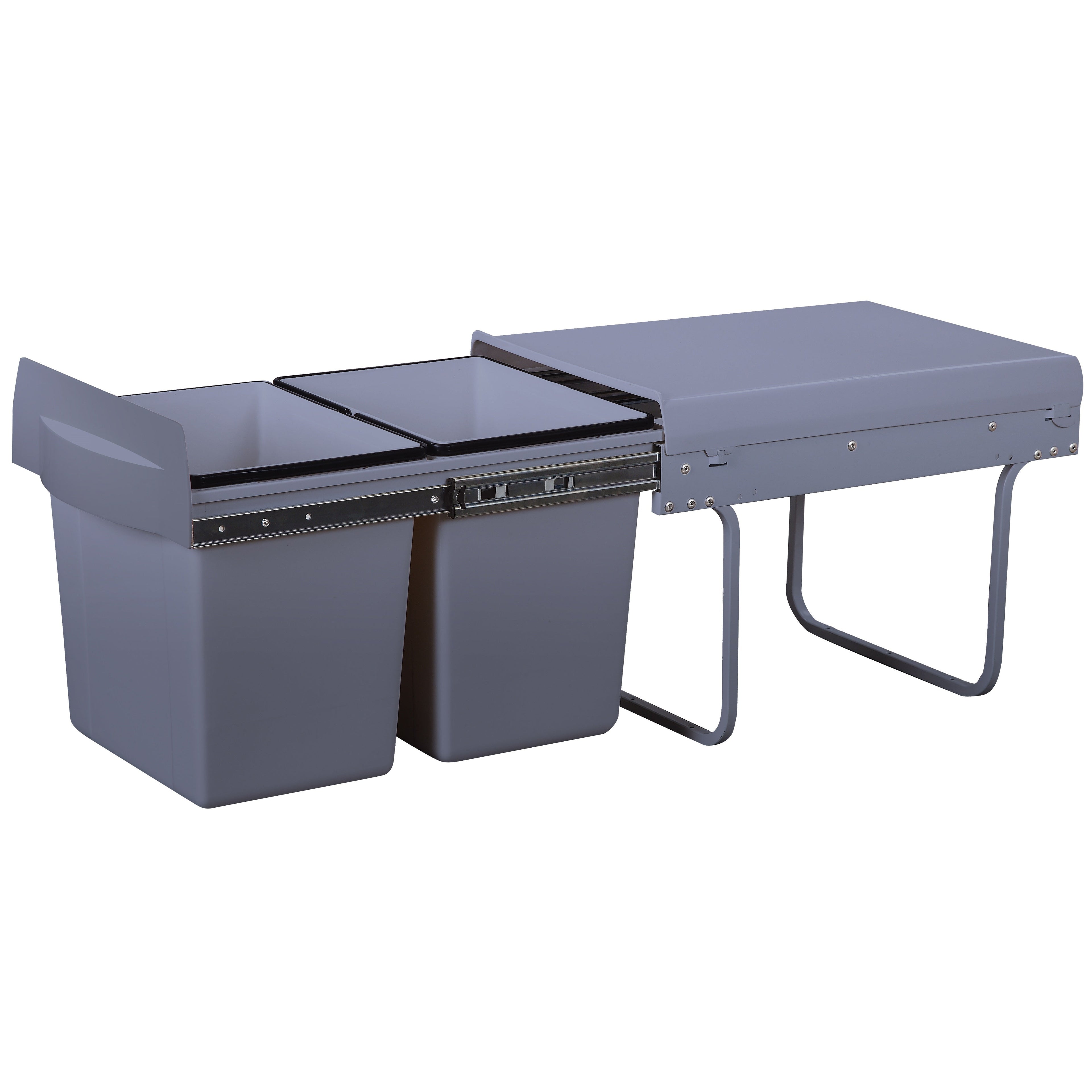 Hype - Papelera Empotrada Deslizante 36L - Gris