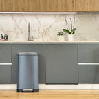 Papelera con pedal Greenwich de acero inoxidable - 40L - Gris
