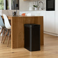 Papelera de cocina automática 60L SILVERLAKE BLACK en acero inoxidable con flejes Apertura de mariposa gran capacidad