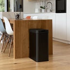 Papelera de cocina automática 60L SILVERLAKE BLACK en acero inoxidable con flejes Apertura de mariposa gran capacidad