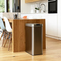 SILVERLAKE Papelera de cocina automática 70L en acero inoxidable con flejes Apertura mariposa de gran capacidad