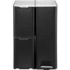 Haja - Cubo de basura con pedal para reciclaje 60L - Acero inoxidable - Negro
