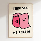 Bath - Affiche They See My Rollin - Rose