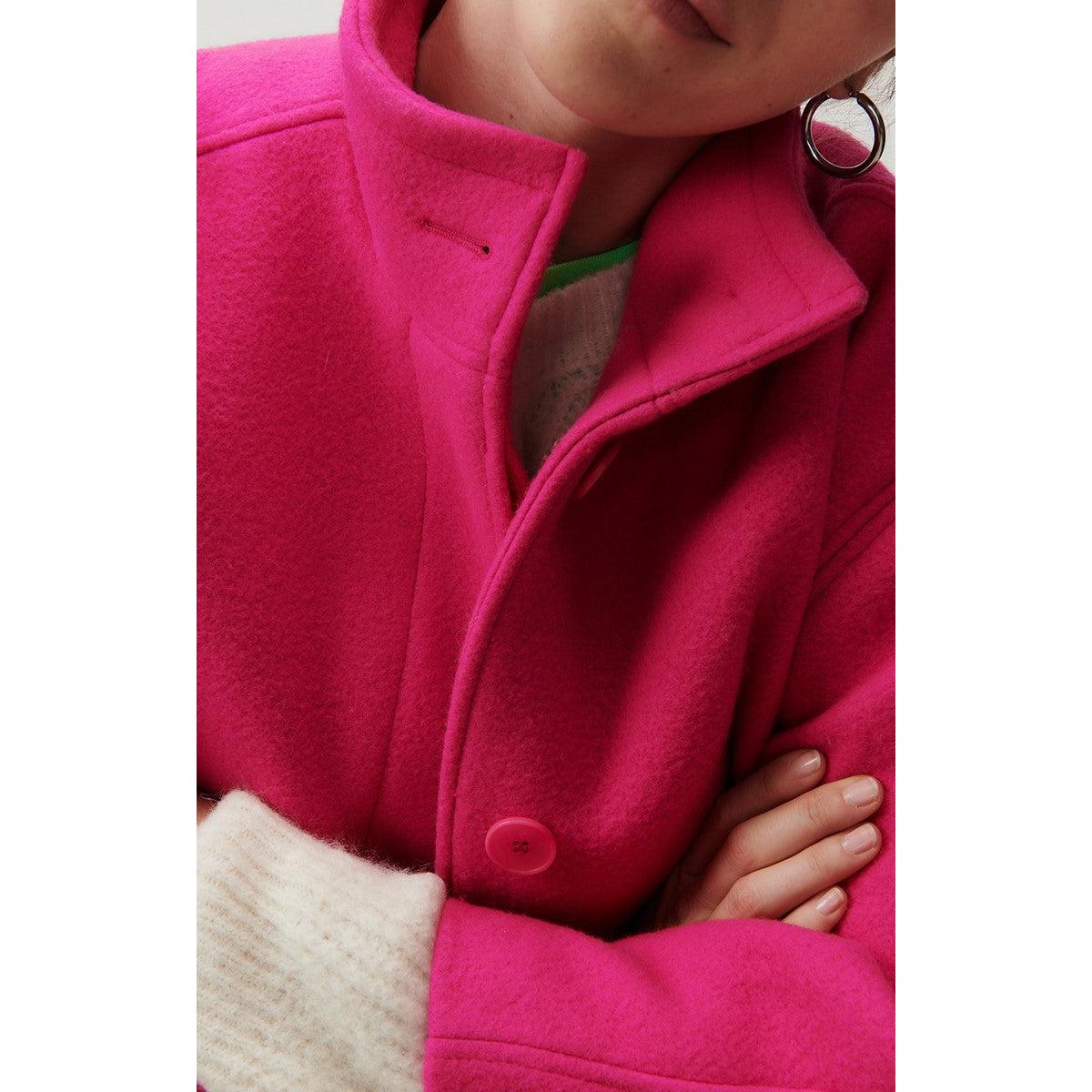 Manteau Court Boule - Fuchsia - Femme
