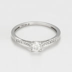 Bague "Dis-Moi Oui" Diamant :0,25Ct/1+ 0,07Ct/14 - Or Blanc 750/1000