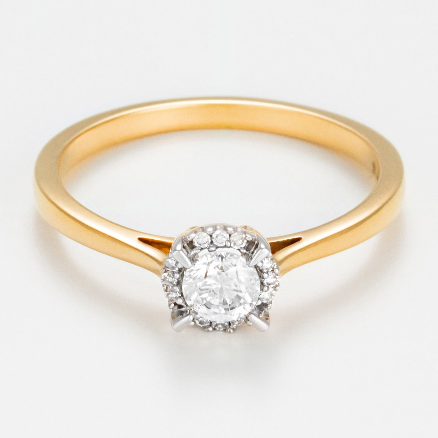 Anillo "Amoureuse 0.33" D0.30Ct/1+0.03 Ct/12 - Oro Amarillo 750/1000