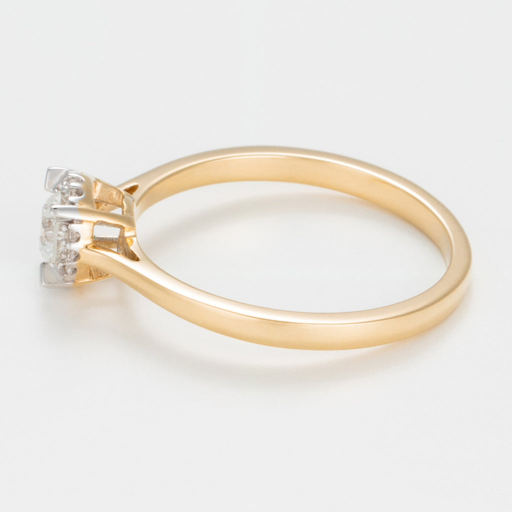Anillo "Amoureuse 0.33" D0.30Ct/1+0.03 Ct/12 - Oro Amarillo 750/1000