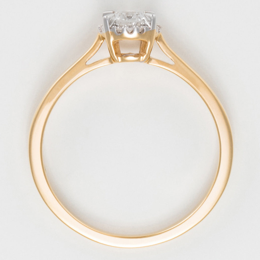 Anillo "Amoureuse 0.33" D0.30Ct/1+0.03 Ct/12 - Oro Amarillo 750/1000
