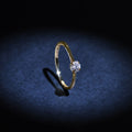 "Amoureuse 0.10" Ring with 0.08Ct/1 Center Diamond + 0.02Ct/12 Center Diamond - 18k Yellow Gold (750/1000)