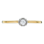 "Amoureuse 0.10" Ring with 0.08Ct/1 Center Diamond + 0.02Ct/12 Center Diamond - 18k Yellow Gold (750/1000)