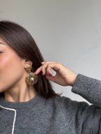 Vintage Earrings - Arabesque And Pearl Pendants