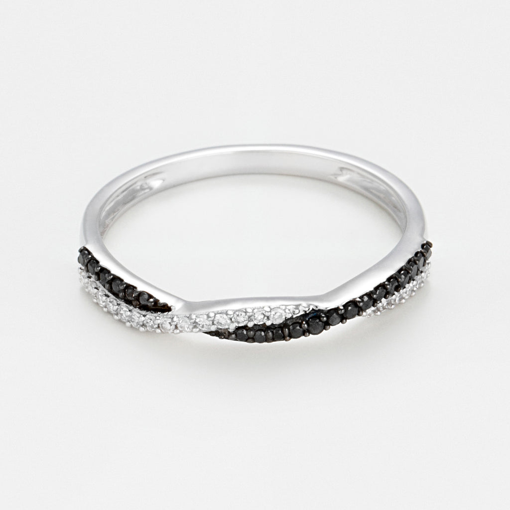 "In Black And White" Ring White Diamonds: 0.075Ct/20 Black Diamonds: 0.075Ct20 - 375/1000 White Gold