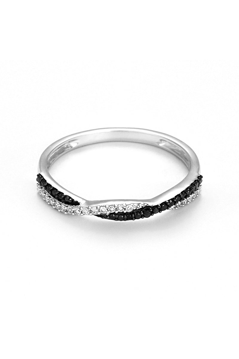 Bague "En Noir Et Blanc" Diamants Blancs: 0,075Ct/20 Diamants Noir: 0,075Ct20