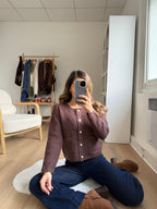 Cardigan À Grosses Mailles Giulia Chocolat