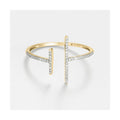 "Asymmetrical Parallel" Ring D0.1Ct/50 - 375/1000 Yellow Gold