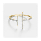 "Asymmetrical Parallel" Ring D0.1Ct/50 - 375/1000 Yellow Gold