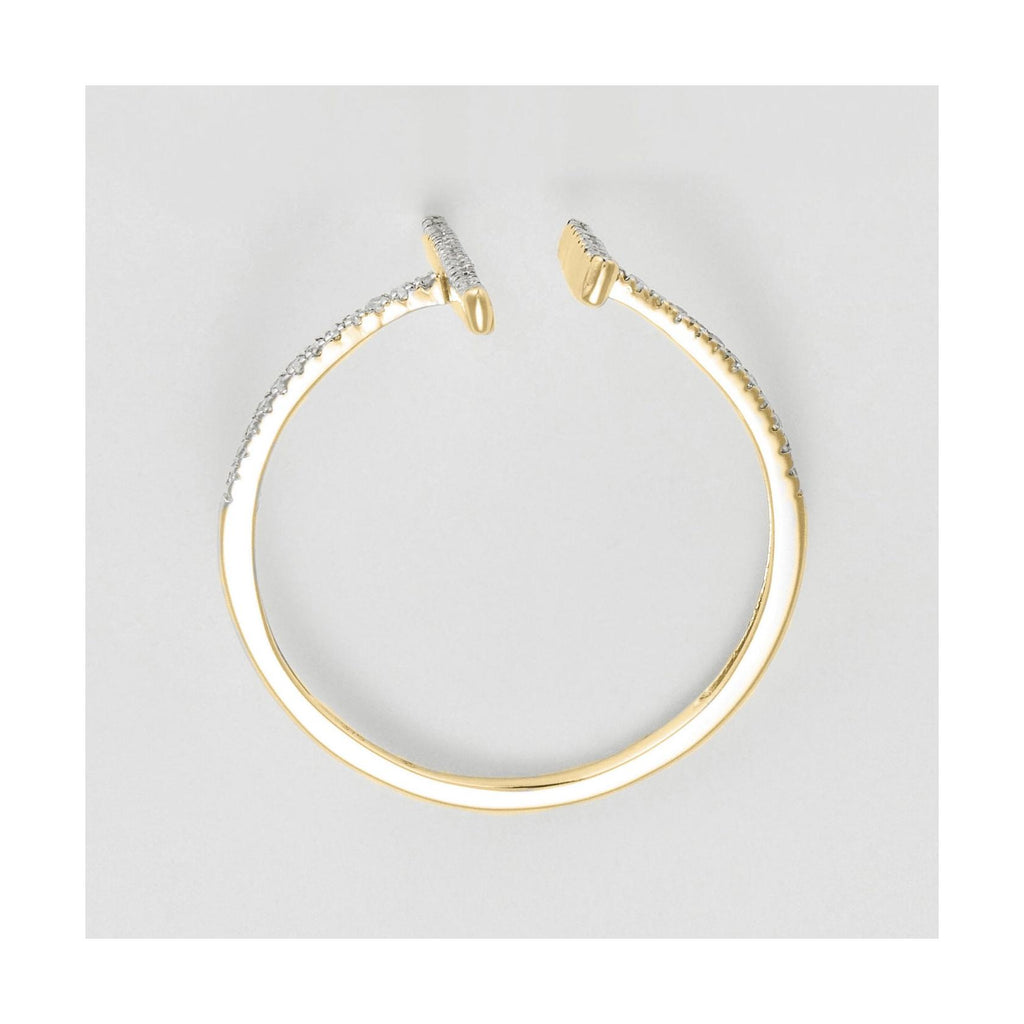 "Asymmetrical Parallel" Ring D0.1Ct/50 - 375/1000 Yellow Gold