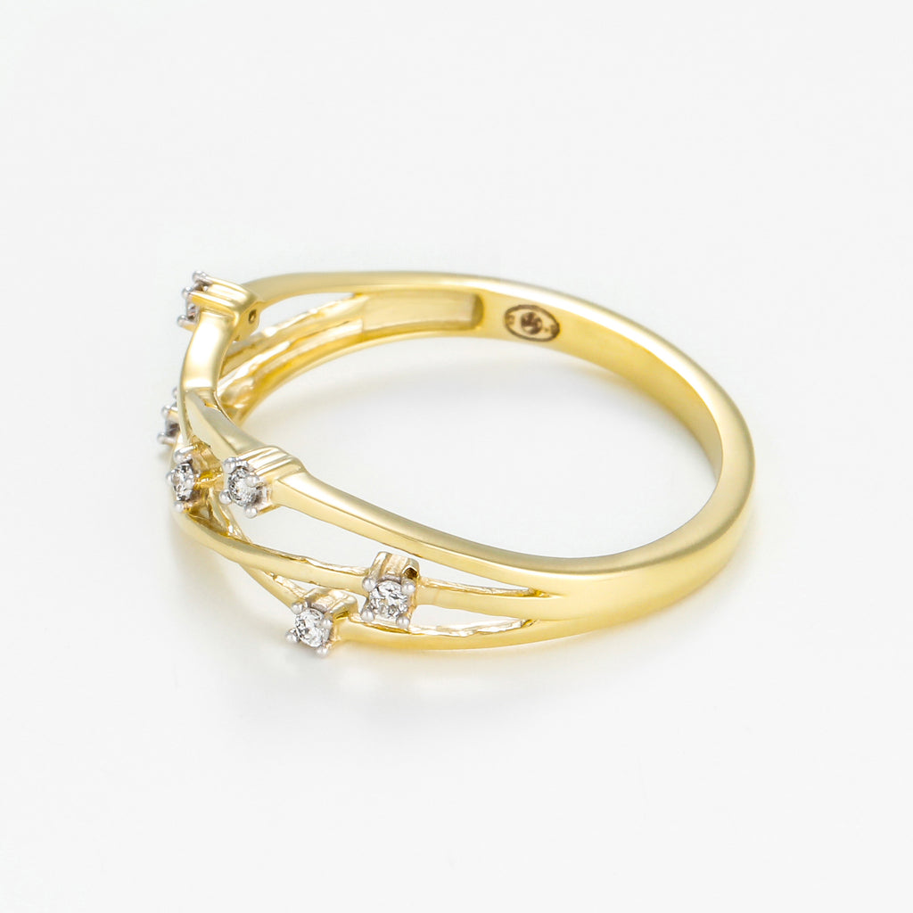 Bague "Jolie Constellation" Diamant : 0,05Ct/6 - Or Jaune 375/1000