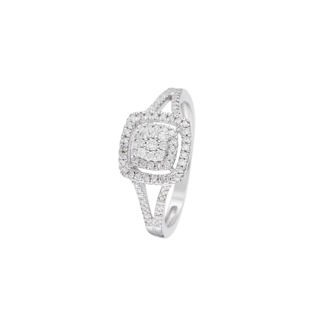 Anillo de diamantes "Rosie" 0.25/85 - Oro blanco 375/1000