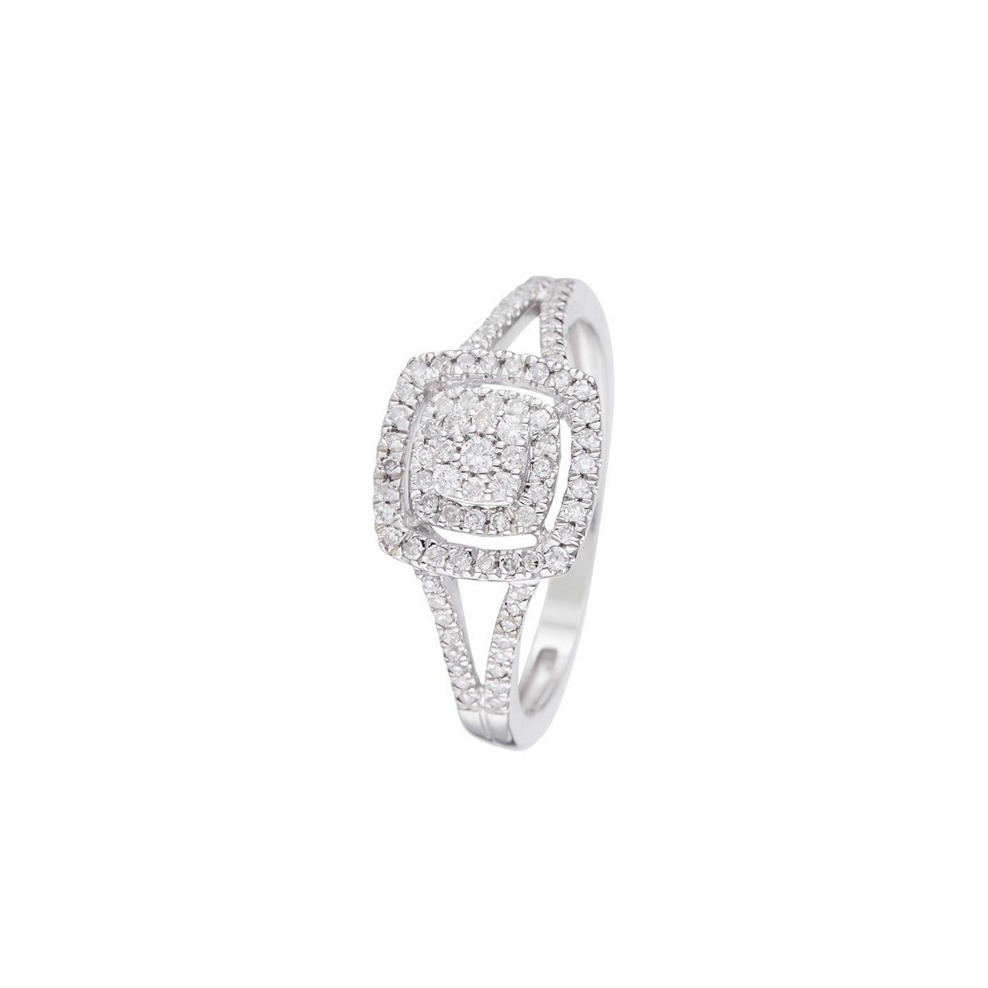 Anillo de diamantes "Rosie" 0.25/85 - Oro blanco 375/1000