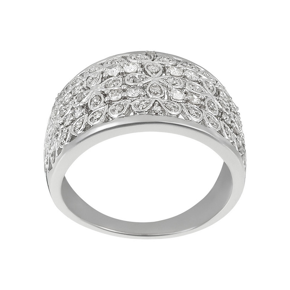 "Flower Explosion" Ring Med Diamanter 0,33/56 - 375/1000 Hvidguld