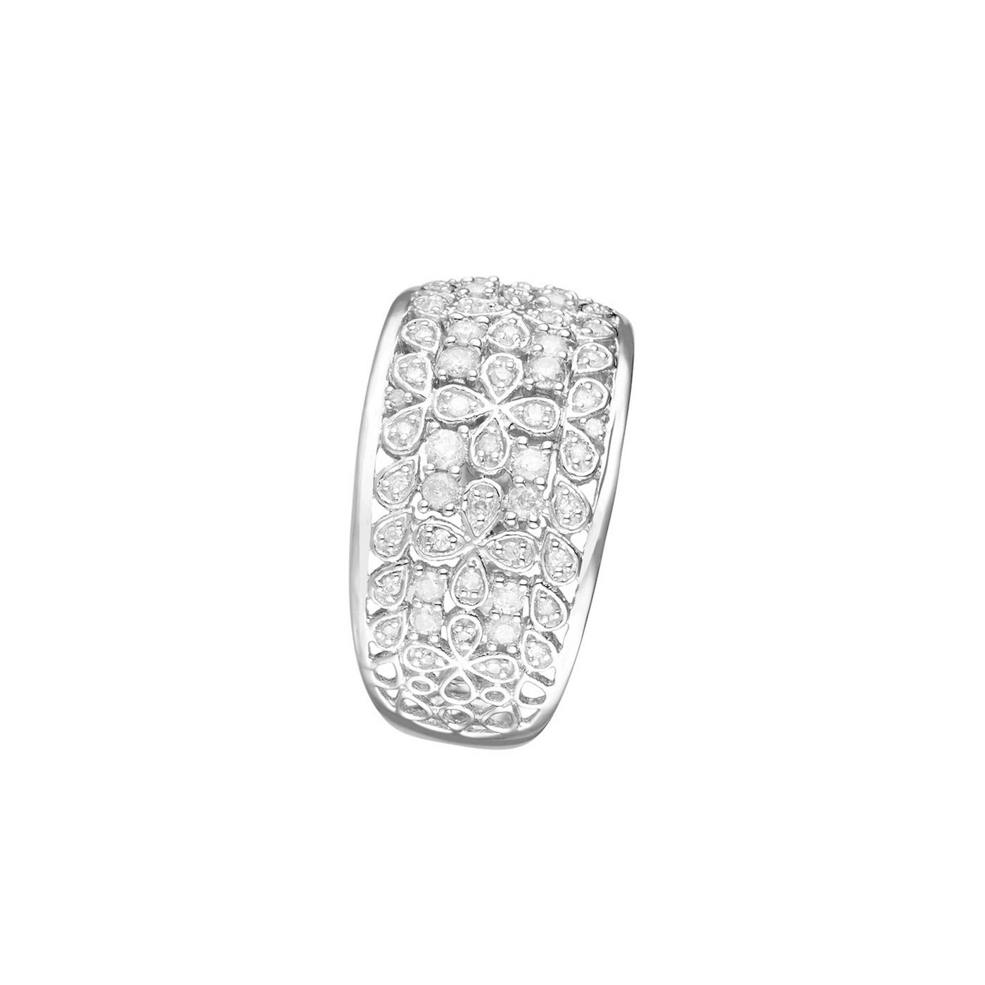 Anillo "Flower Explosion" Diamantes 0,33/56 - Oro Blanco 375/1000