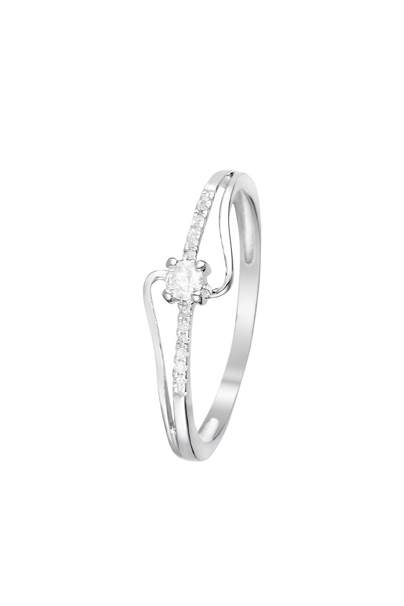 Bague "Beauté Discrète" Diamants 0,10/13 - Or Blanc 375/1000