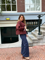 Edith Trench Jacket In Liberty Cotton Burgundy