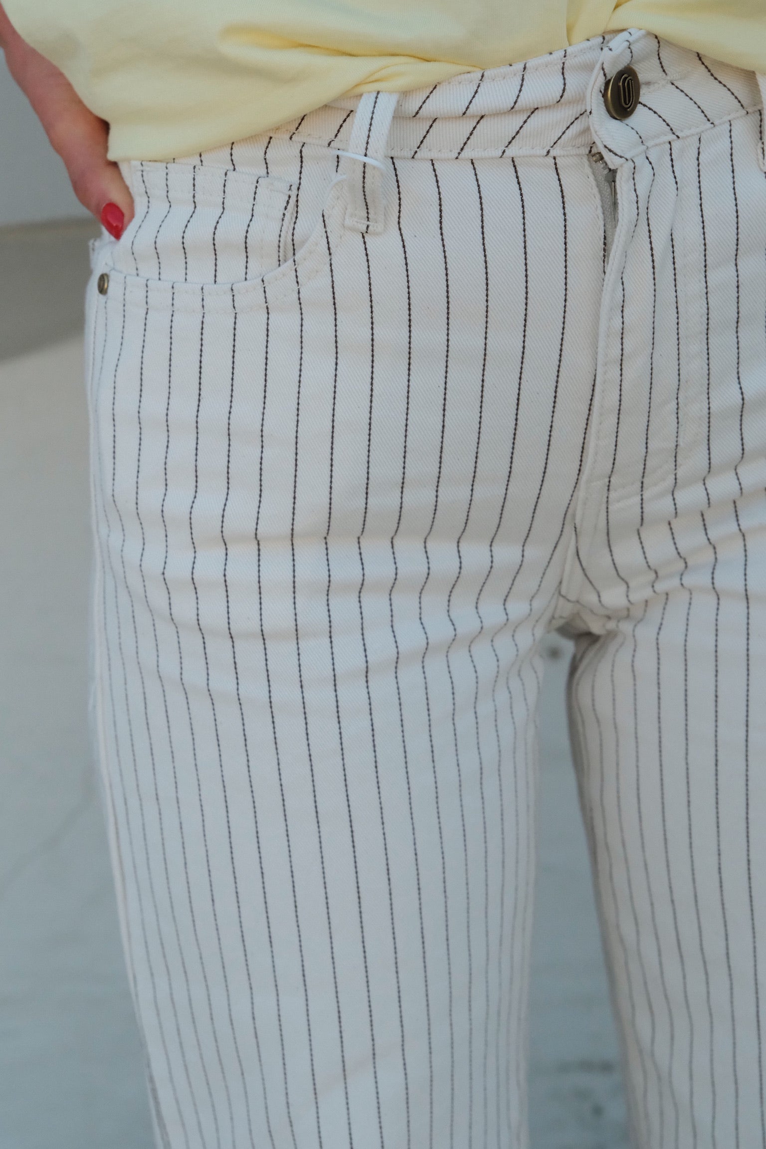 Martin ecru striped jeans