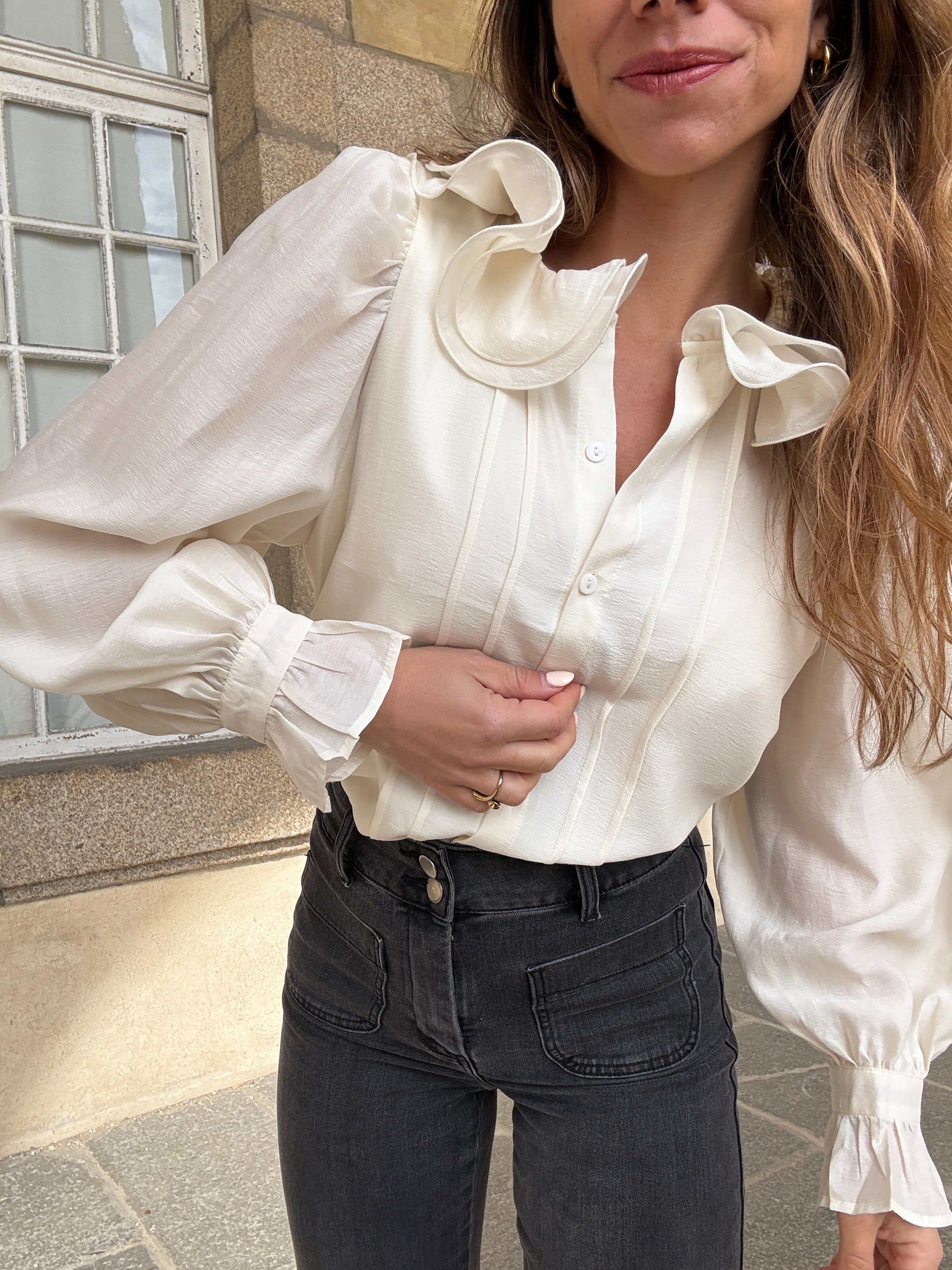 Blouse Brune Écru